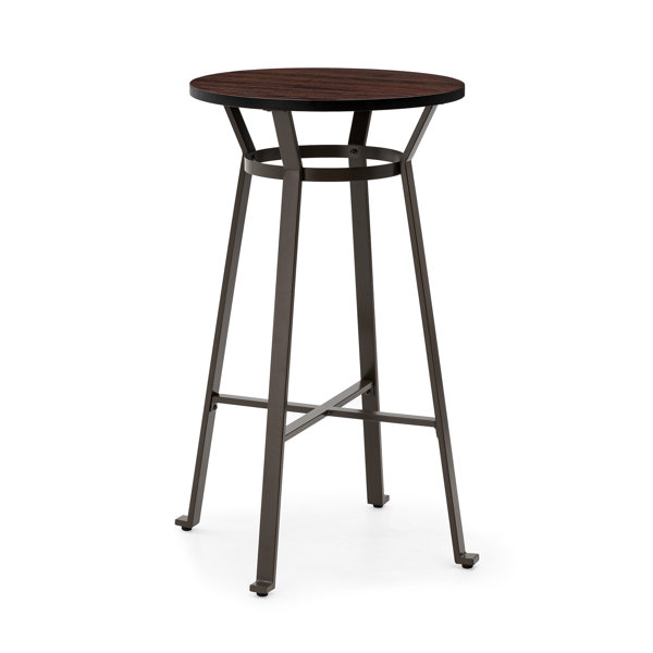 Williston Overstreet Round Solid Wood Top Metal Base Dining Table